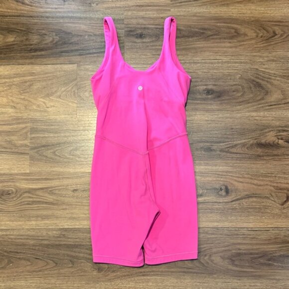 Lululemon Align Bodysuit Size 6 Hot Pink Nee Nulu Fabric - Picture 4 of 5